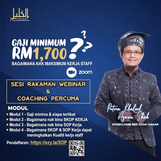 Webinar pengurusan dan SOP kedai makan Al Khaleel Consulting & Training